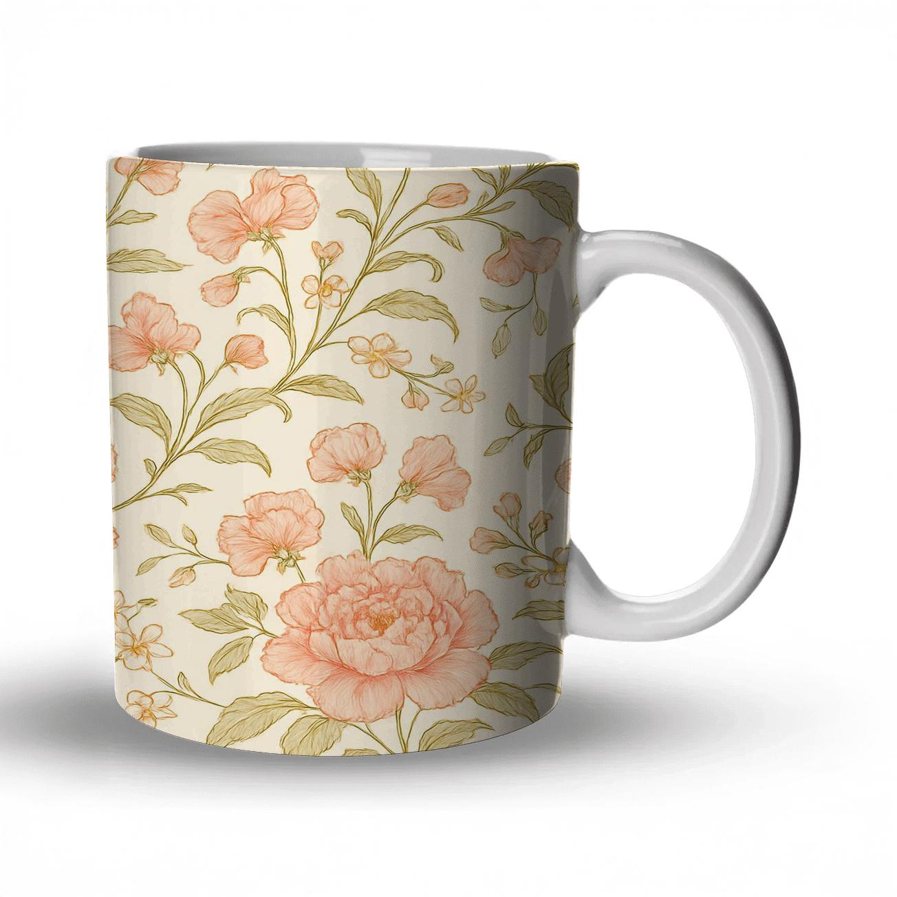 Citrus Peony Sunrise Toile decorative mug sets