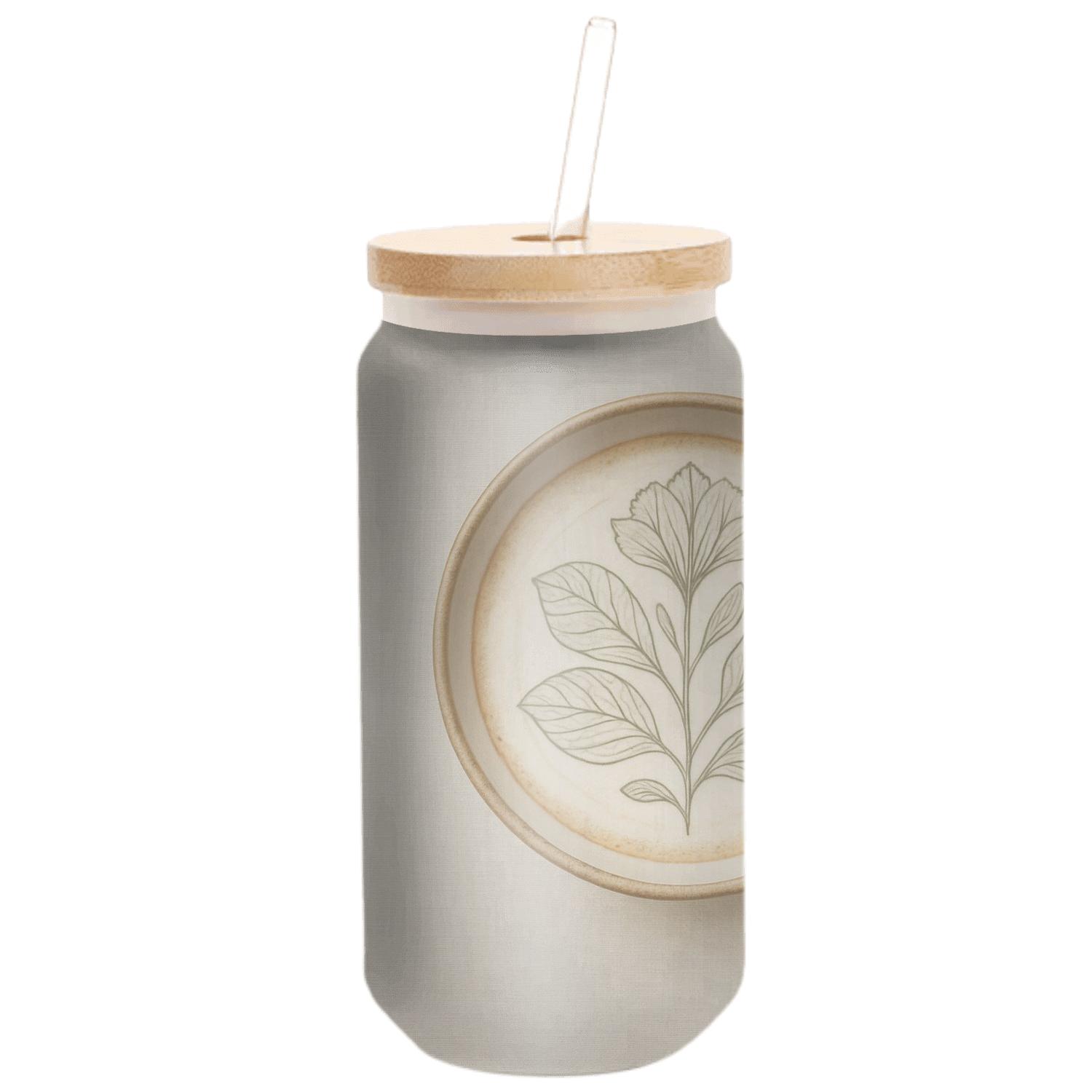 Latte Foam Botanical Study custom engraved glassware