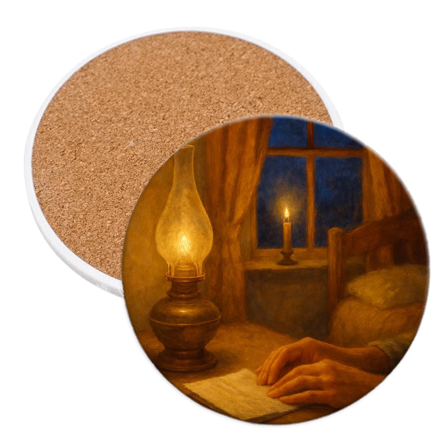Lantern Window Promise A Mothers Love Kept Awake personalized drink coasters