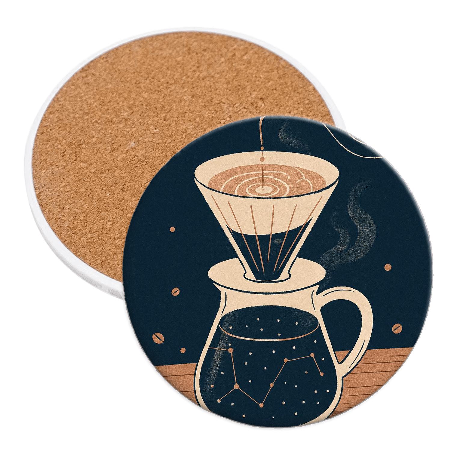 Pour Over Constellation Map wooden table coasters