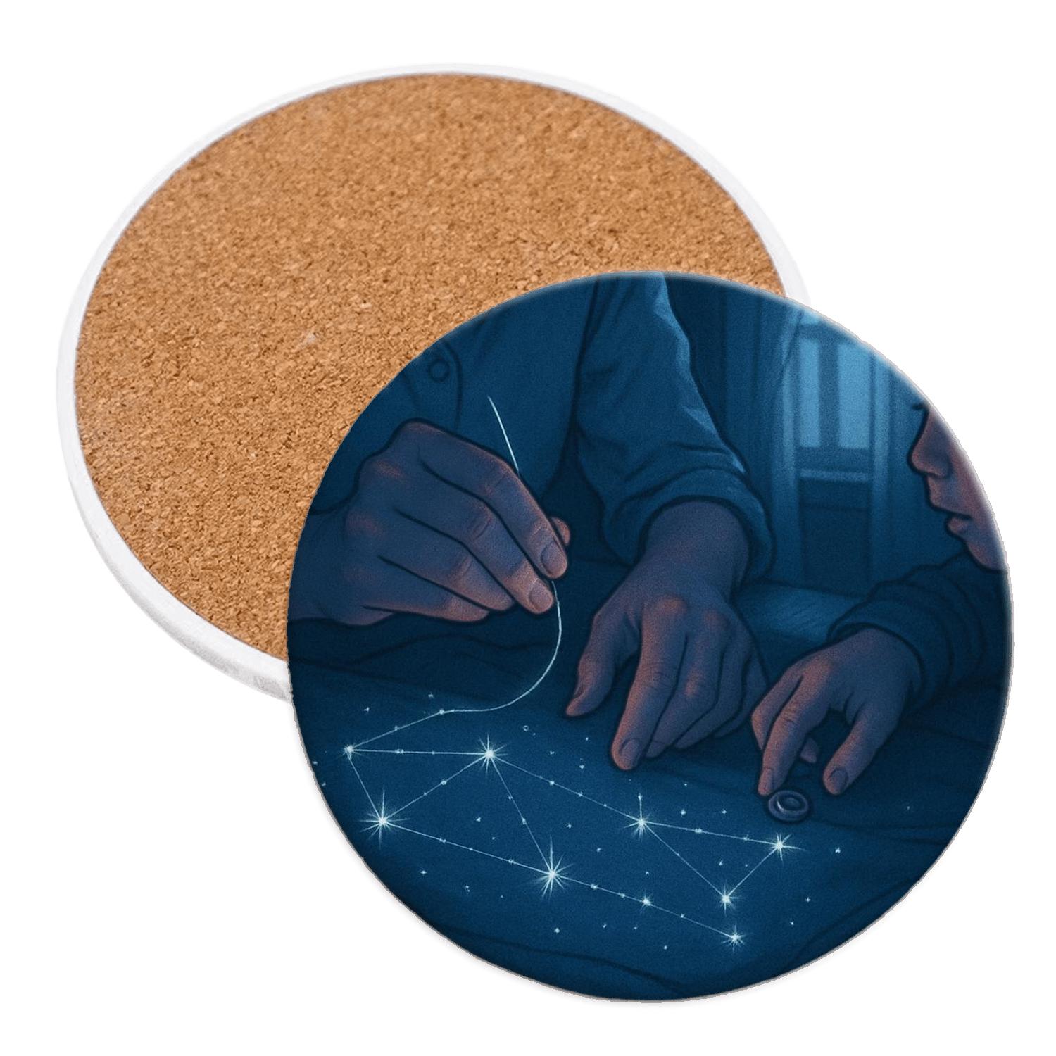 Blue Thread Constellation A Legacy Sewn Into Tomorrow decorative beverage coasters