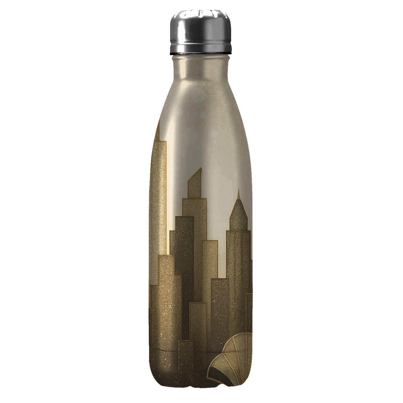 Champagne Art Deco Glitter Skyline unique water bottles