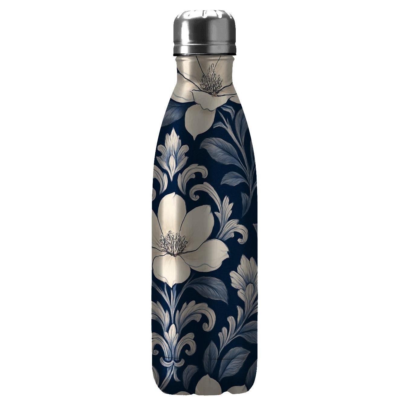 Moonlit Magnolia Damask personalized water bottles