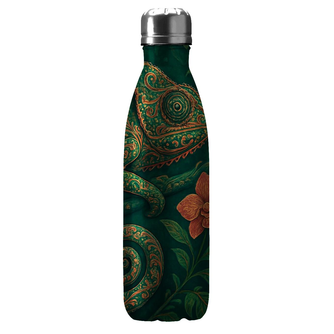 Kaleidoscope Rainforest Chameleon Brocade custom water bottles