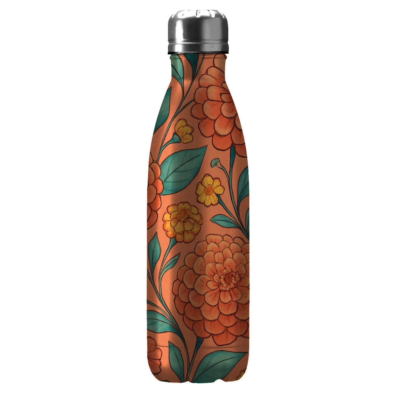 Citrus Zinnia Carnival decorative water bottles