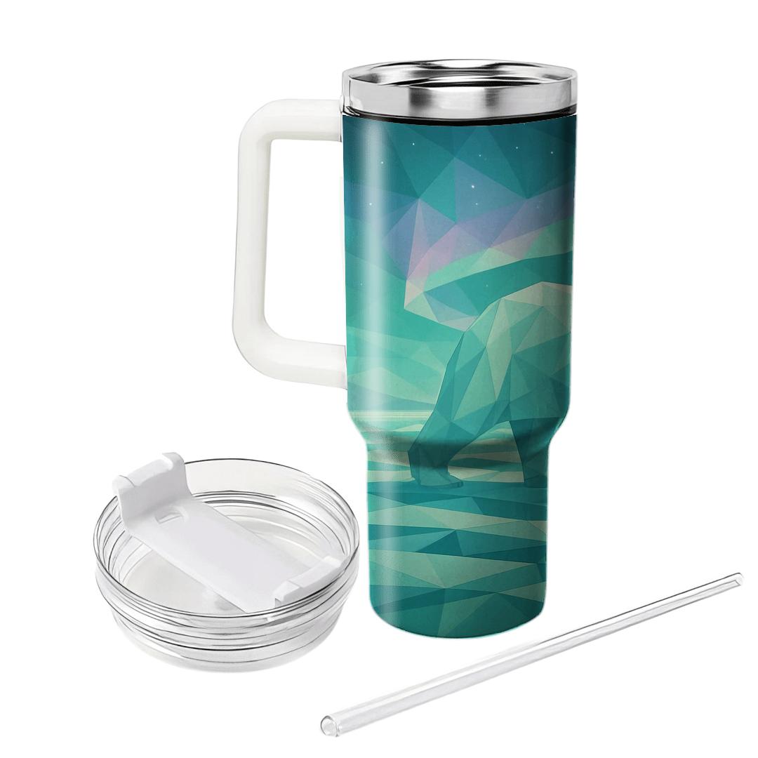 Aurora Glacier Polar Bear Mosaic tumblers for gifts