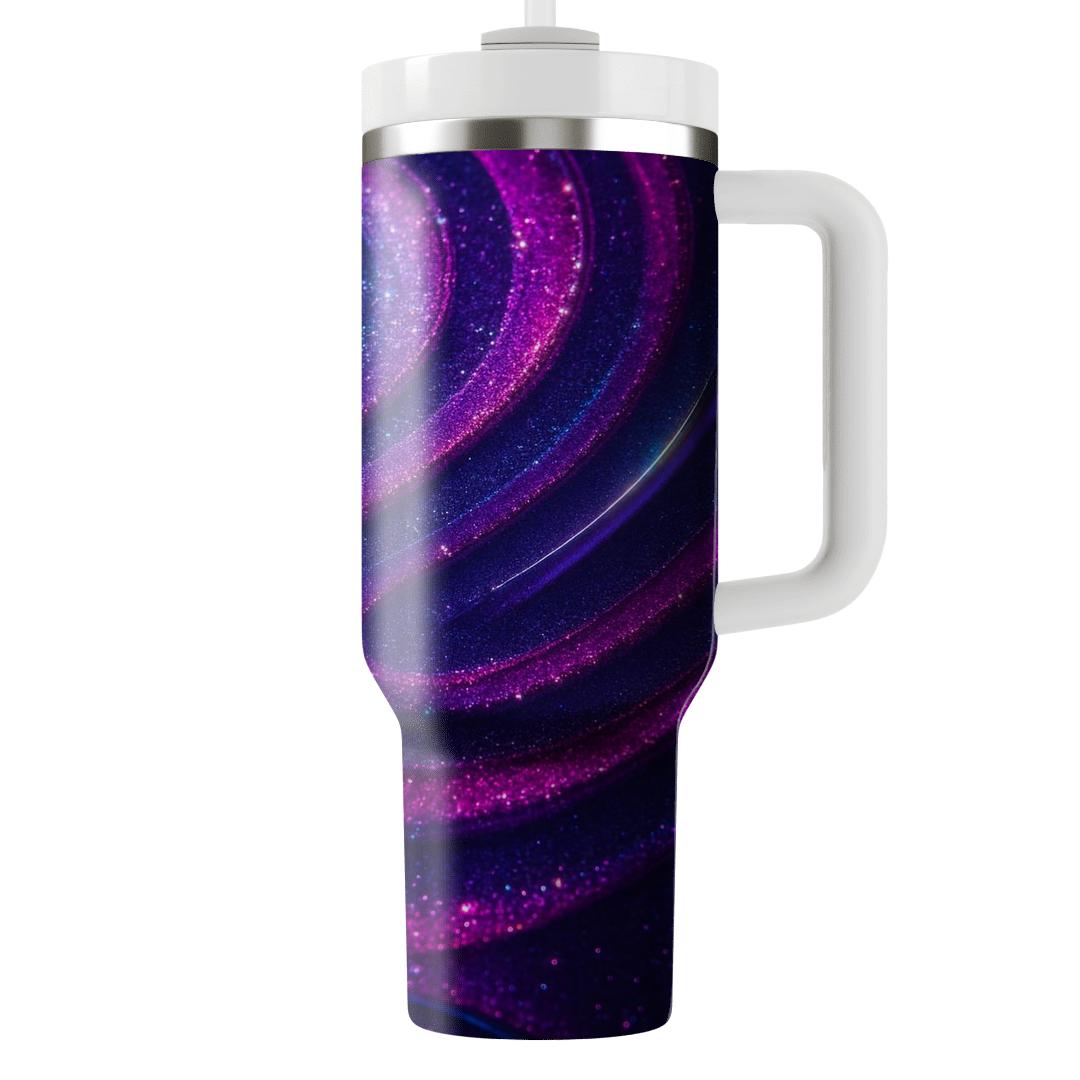 Neon Prism Glitter Ripple tumblers with lids