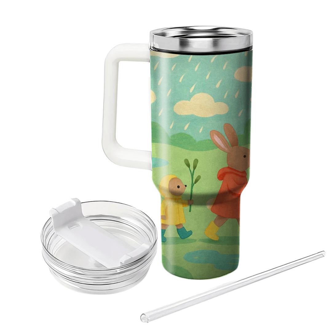 Spring Rainy Day Meadow Parade tumbler cups