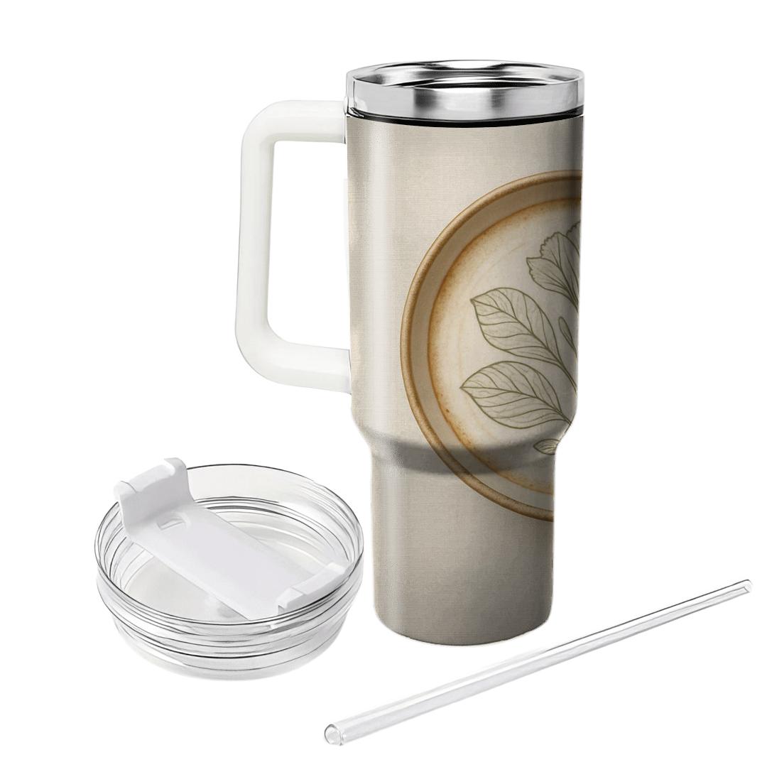 Latte Foam Botanical Study personalized tumblers