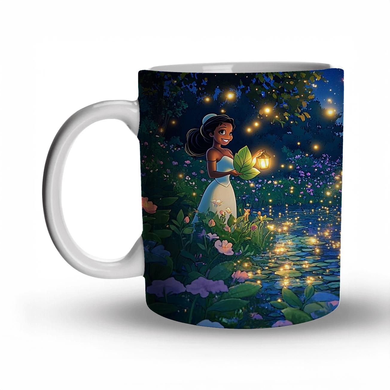 Princess Tiana Firefly Lantern Garden Party Disney Inspired personalized mugs