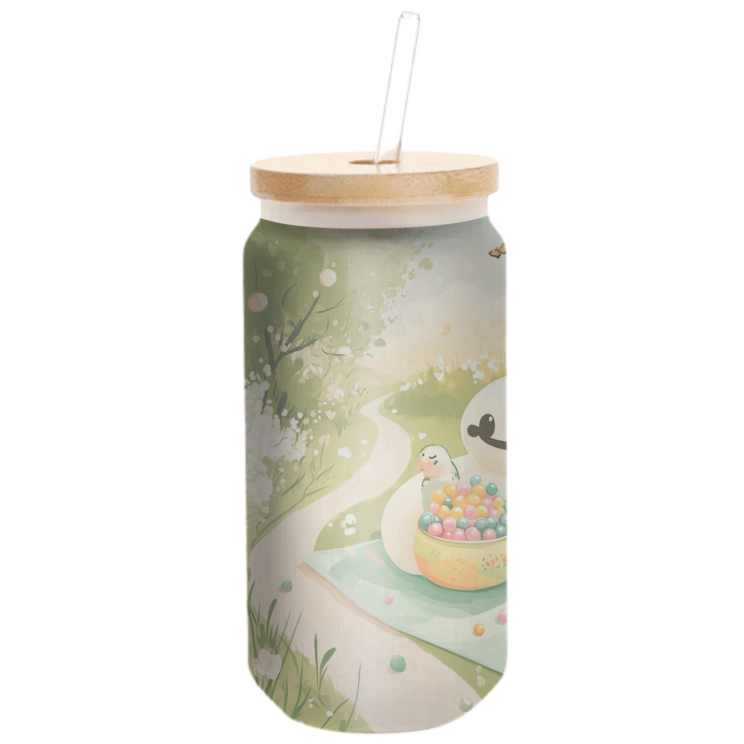 Baymax Bubble Tea Garden Picnic artisan blown glass drinkware