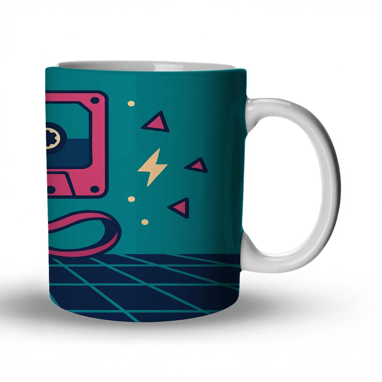 Cassette Club Grid Groove insulated thermal mugs