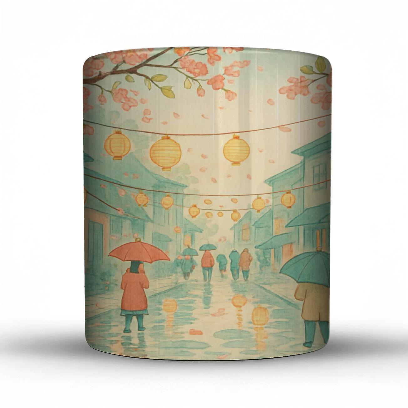 Spring Rain Lantern Parade personalized mugs