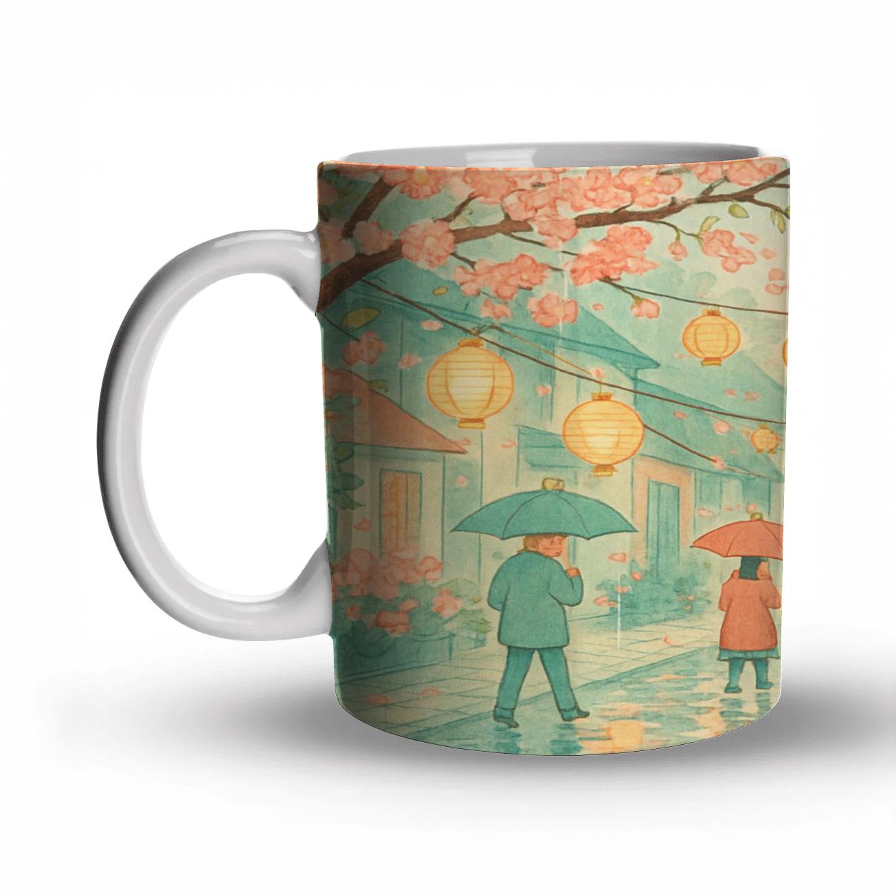 Spring Rain Lantern Parade personalized mugs