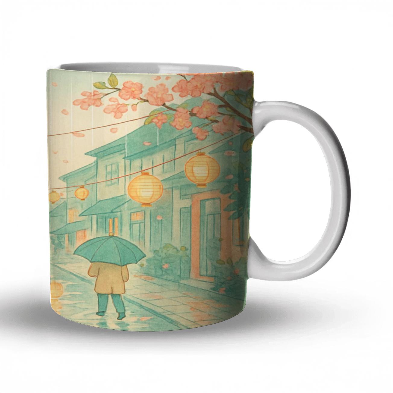Spring Rain Lantern Parade personalized mugs