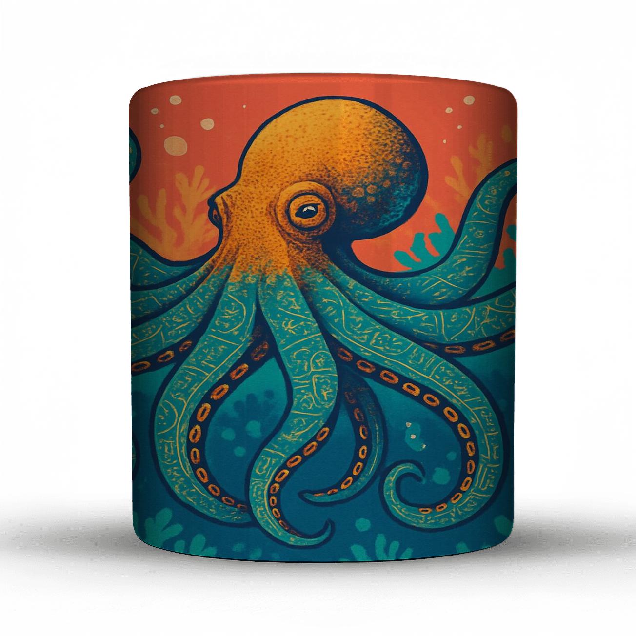 Coral Reef Octopus Cartography premium drinkware mugs