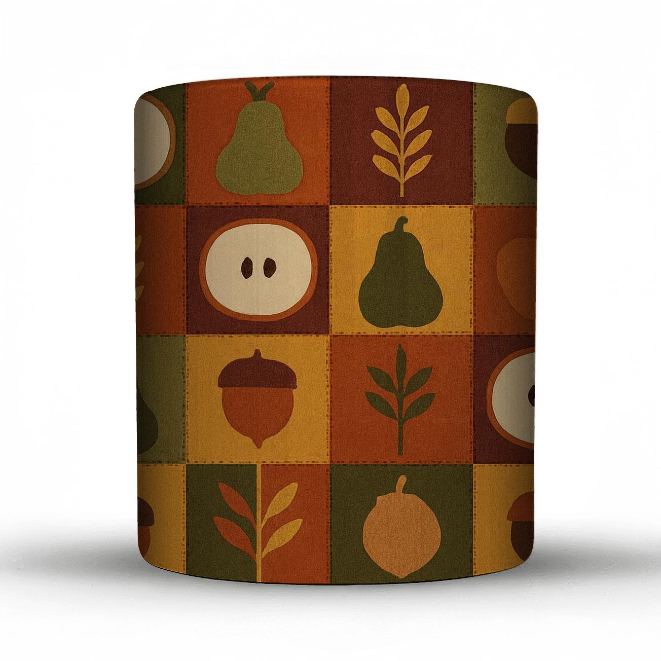Autumn Orchard Quilt Mosaic ceramic coffee mugs
