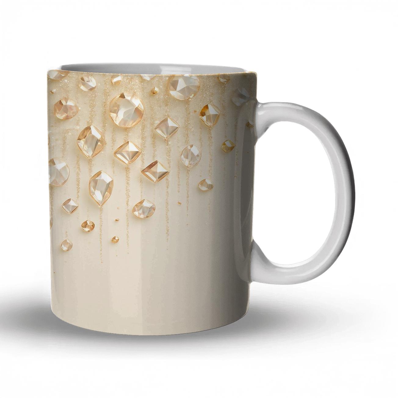 Champagne Crystal Confetti Cascade novelty coffee mugs