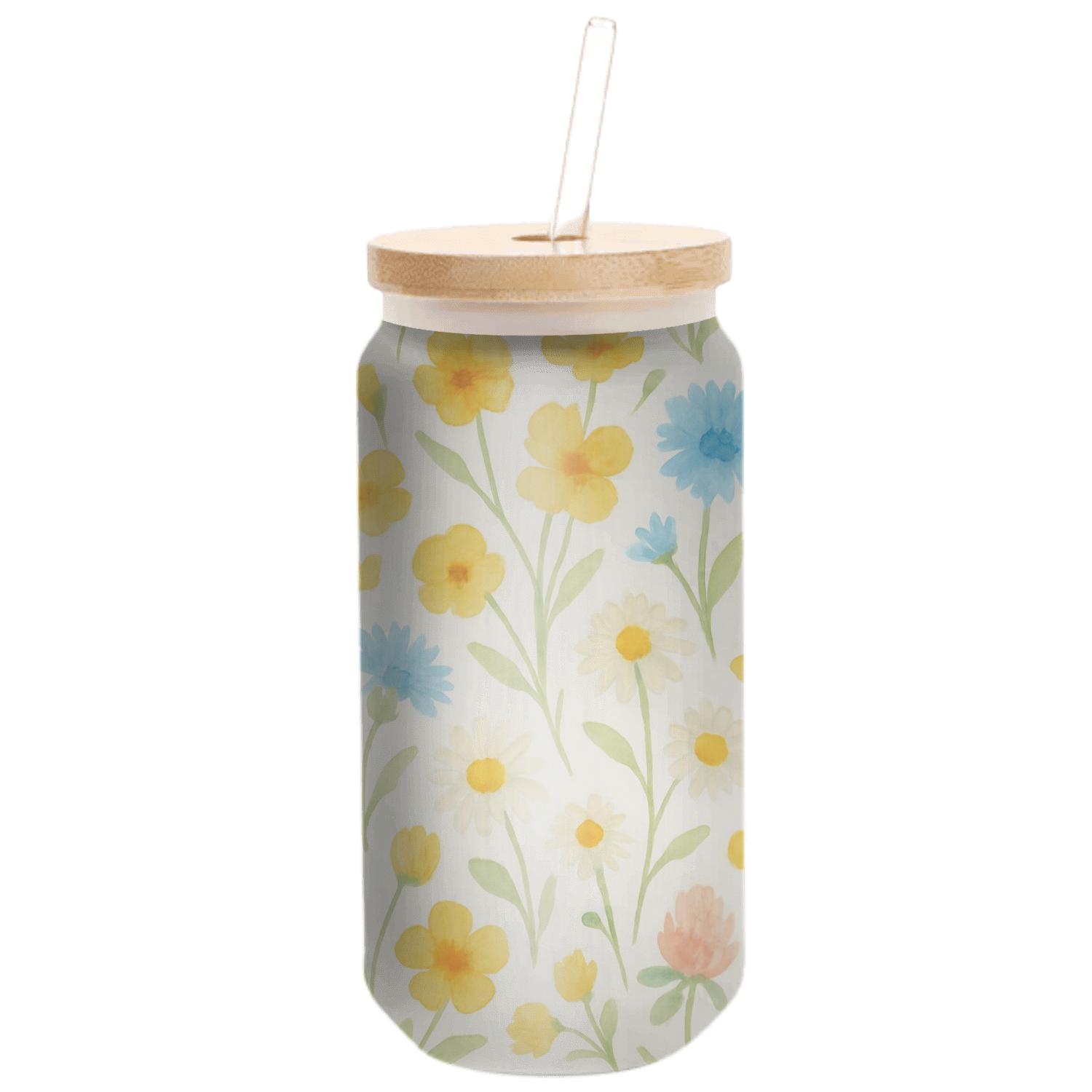 Citrus Meadow Wildflower Scatter textured glass