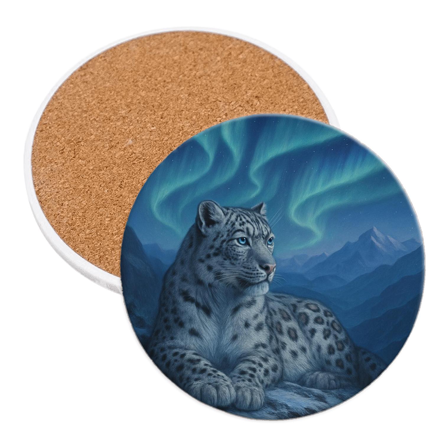 Aurora Snow Leopard Ridge coasters for home decor