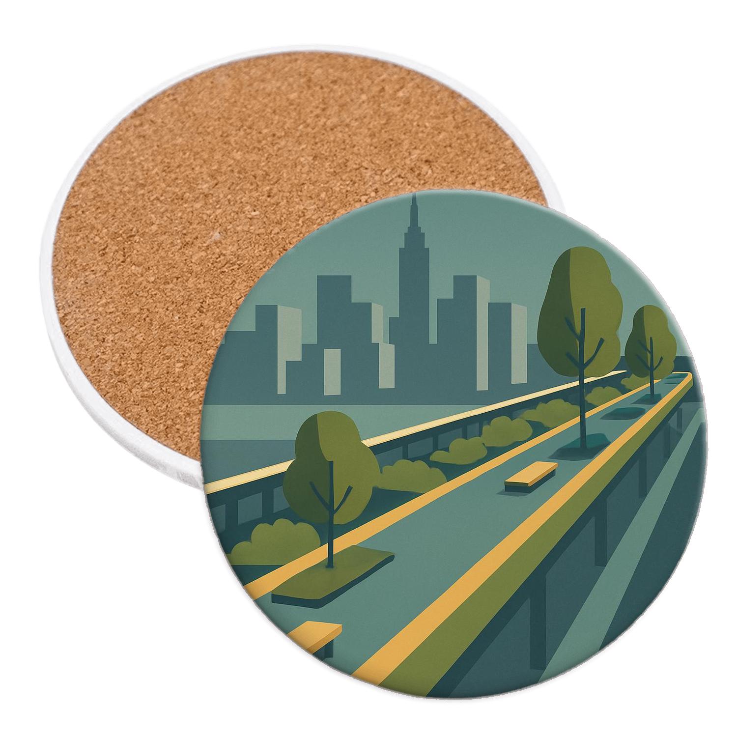 High Line Park New York City United States absorbent drink coasters