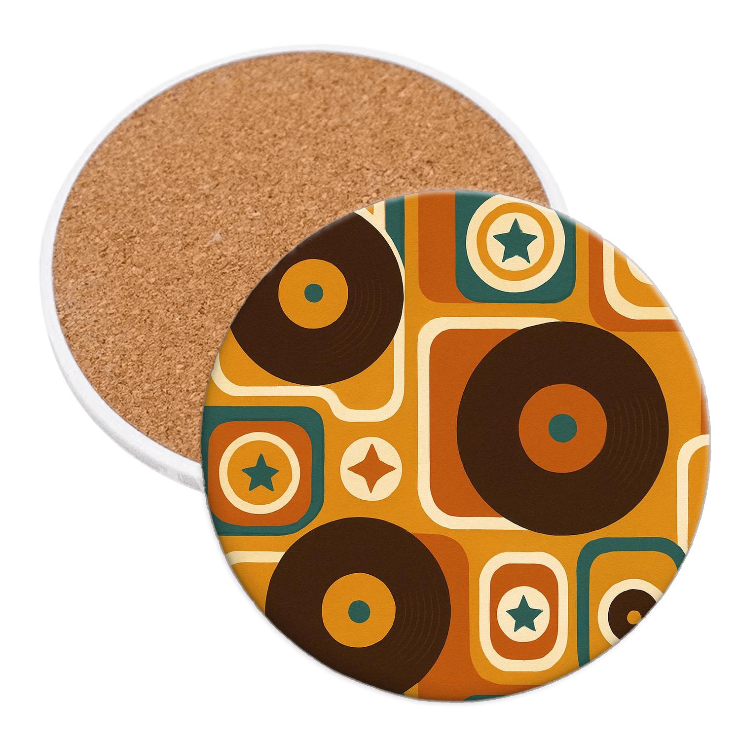 Groovy Record Crate Geometry decorative beverage coasters