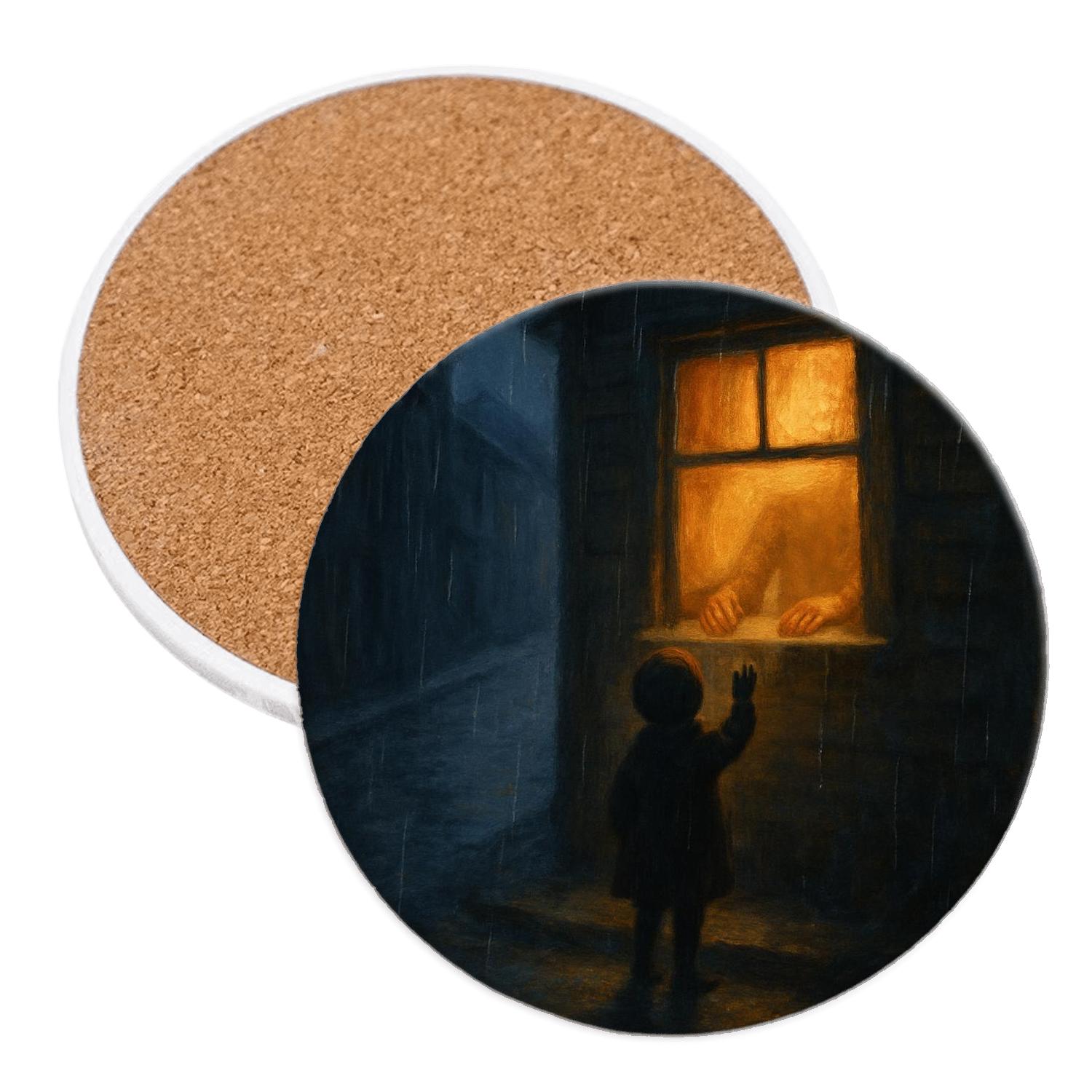 The Lamp In The Window Mothers Love That Waits Through Every Storm personalized drink coasters