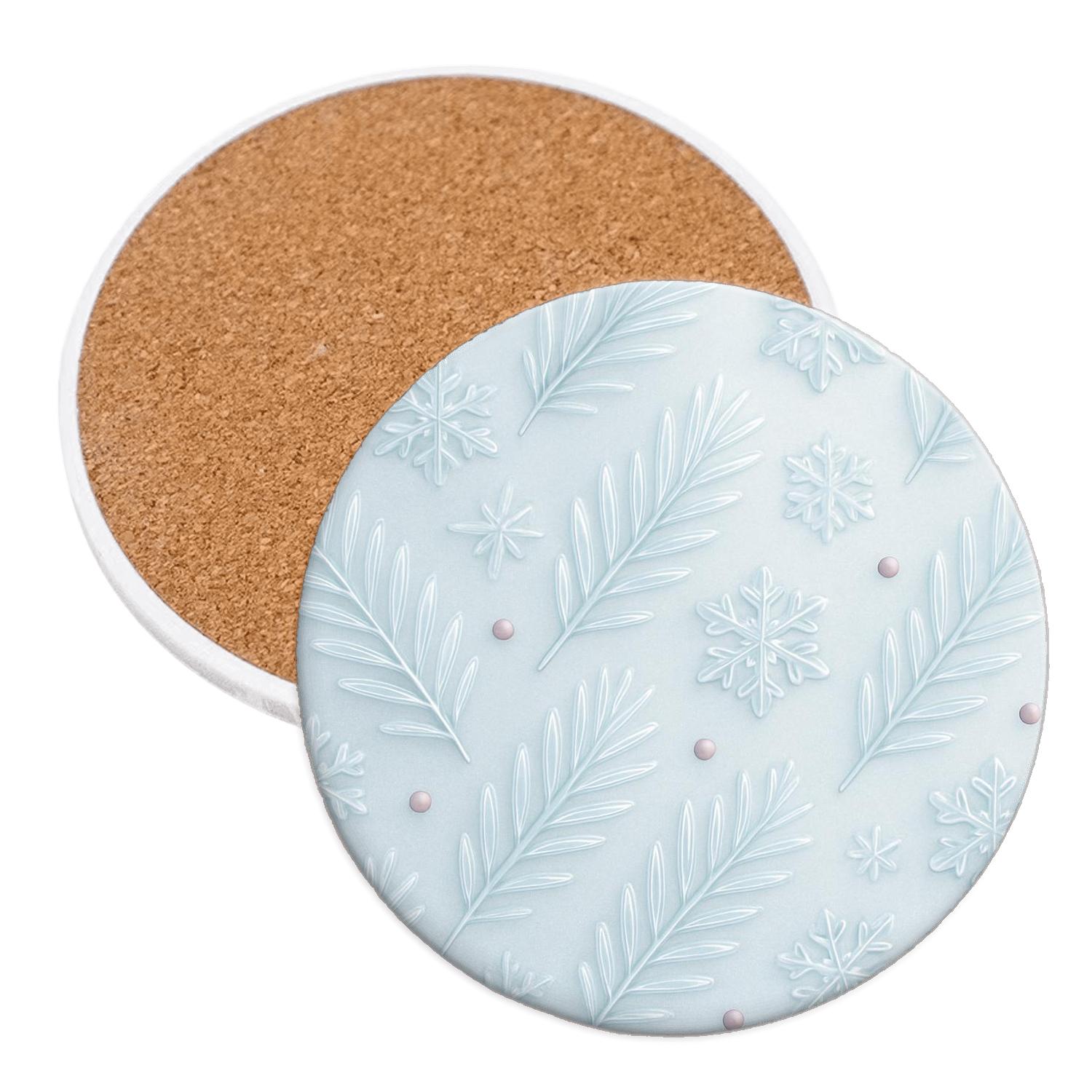 Winter Glass Pine Reverie decorative beverage coasters