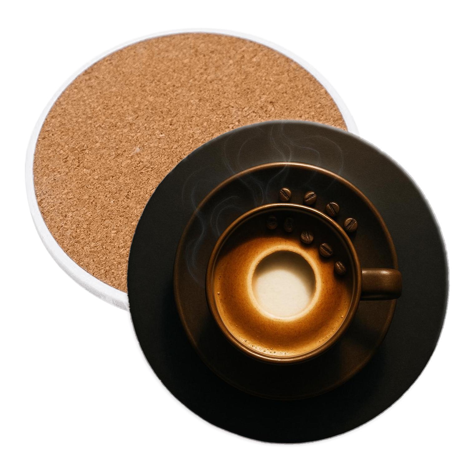 Latte Eclipse Stillness decorative beverage coasters