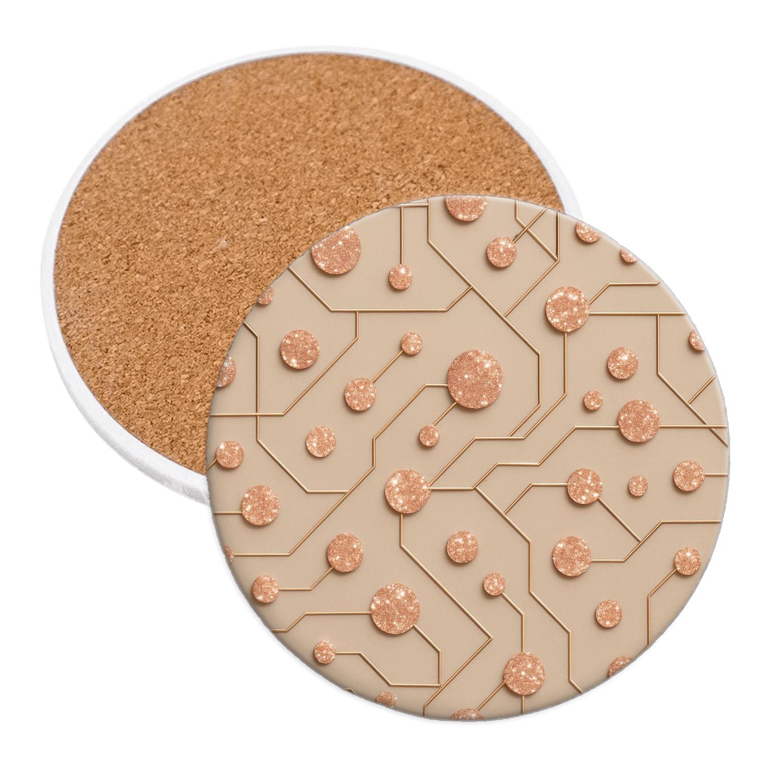 Rose Gold Prism Confetti Circuit personalized drink coasters