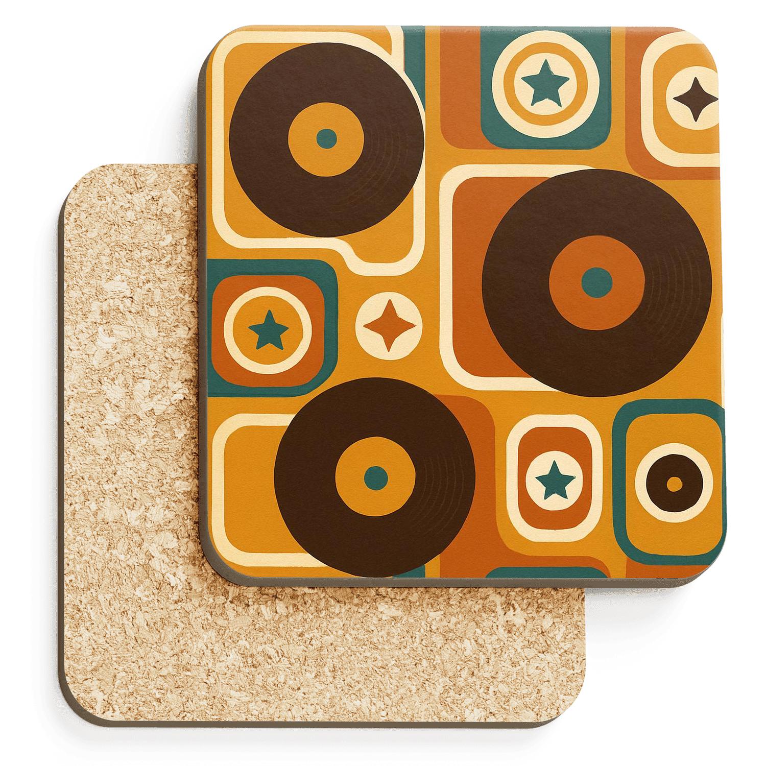 Groovy Record Crate Geometry personalized drink coasters