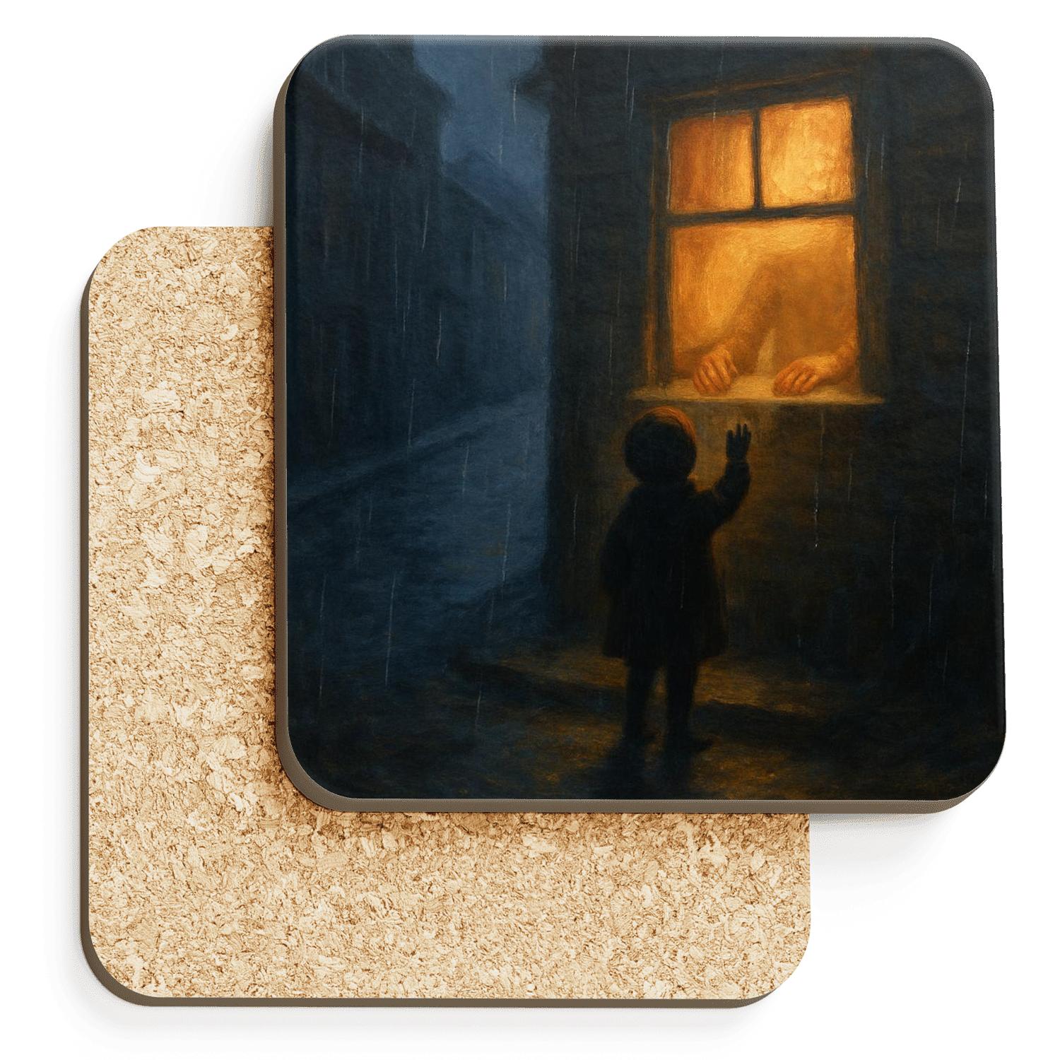 The Lamp In The Window Mothers Love That Waits Through Every Storm personalized drink coasters