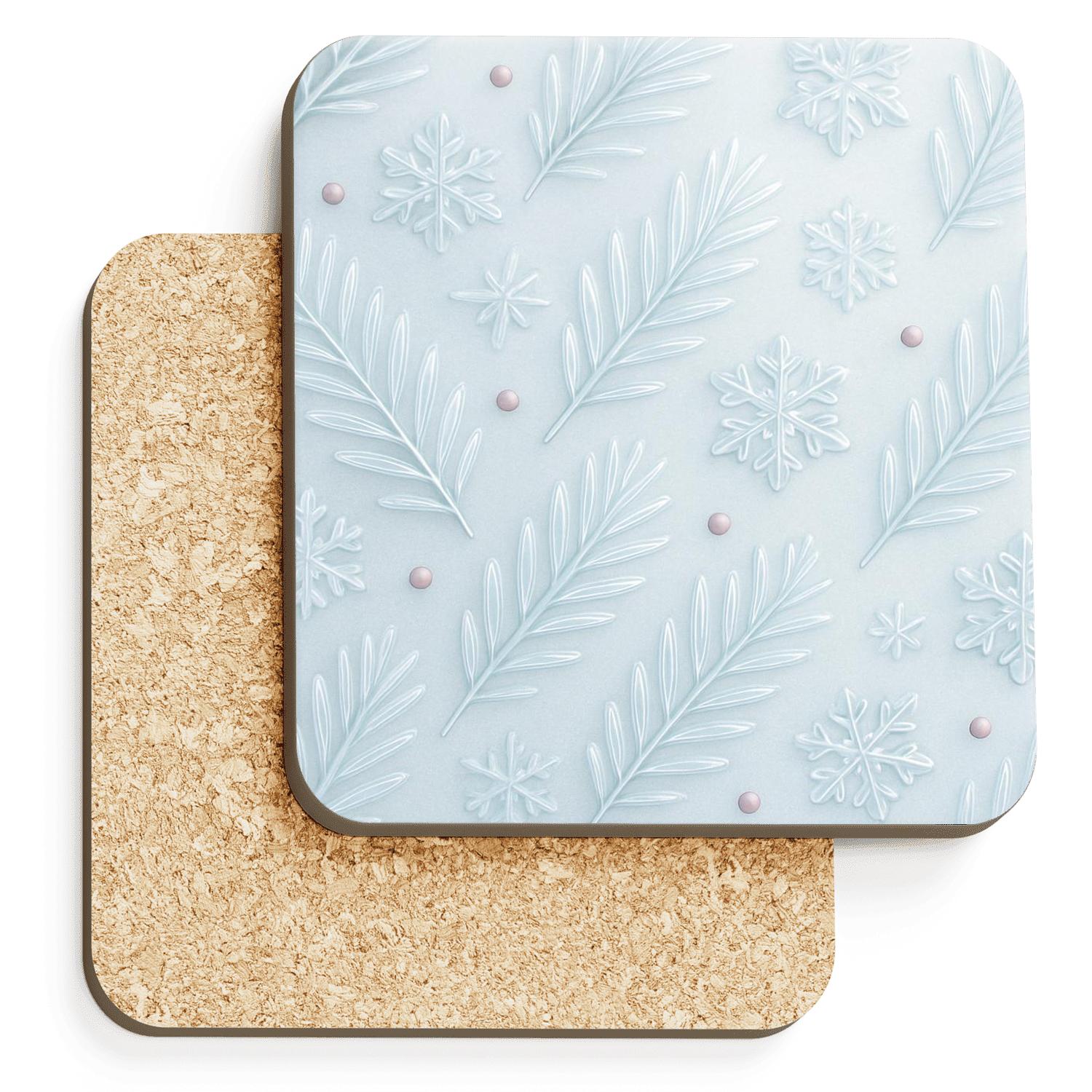 Winter Glass Pine Reverie cork coaster sets