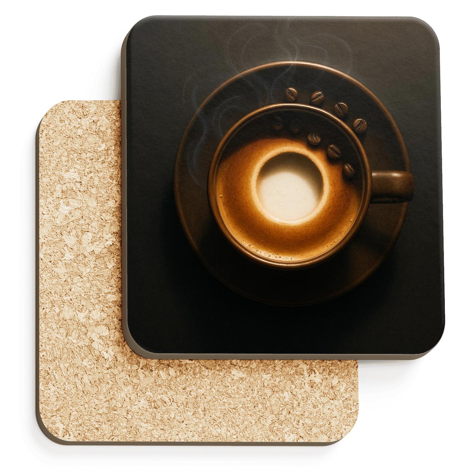 Latte Eclipse Stillness personalized drink coasters