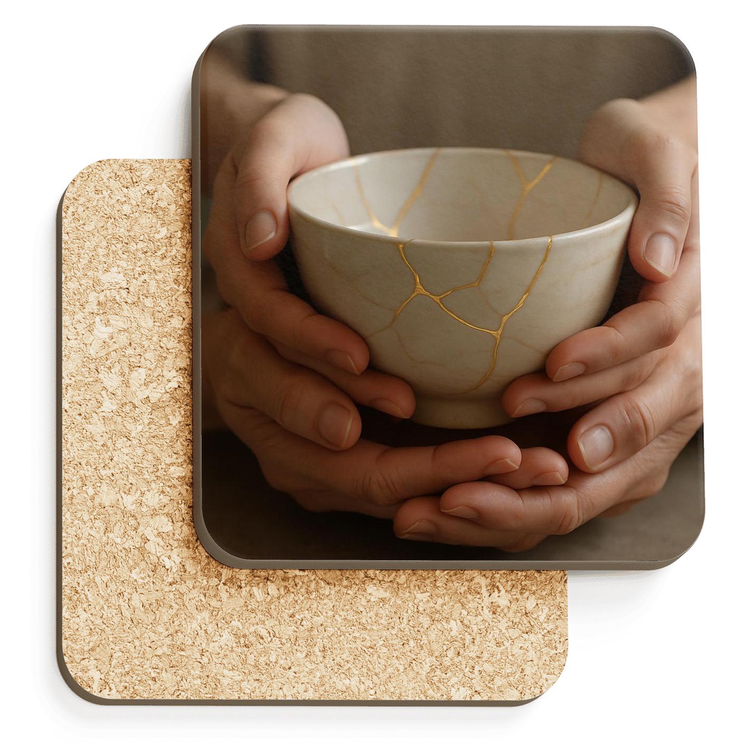 Porcelain Cracks Filled With Light A Mothers Tender Repair Of Every Hurt absorbent drink coasters