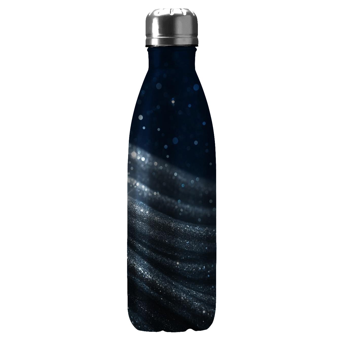 Silver Disco Nebula Drapes water bottles with lids