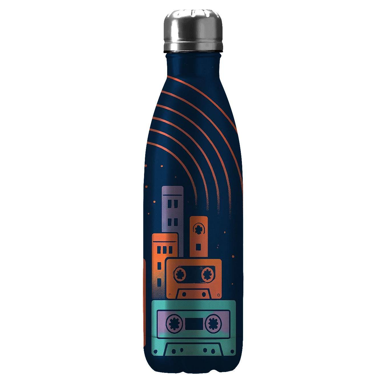 Cassette Skyline Radio Waves decorative water bottles