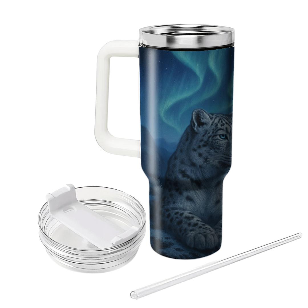 Aurora Snow Leopard Ridge personalized tumblers