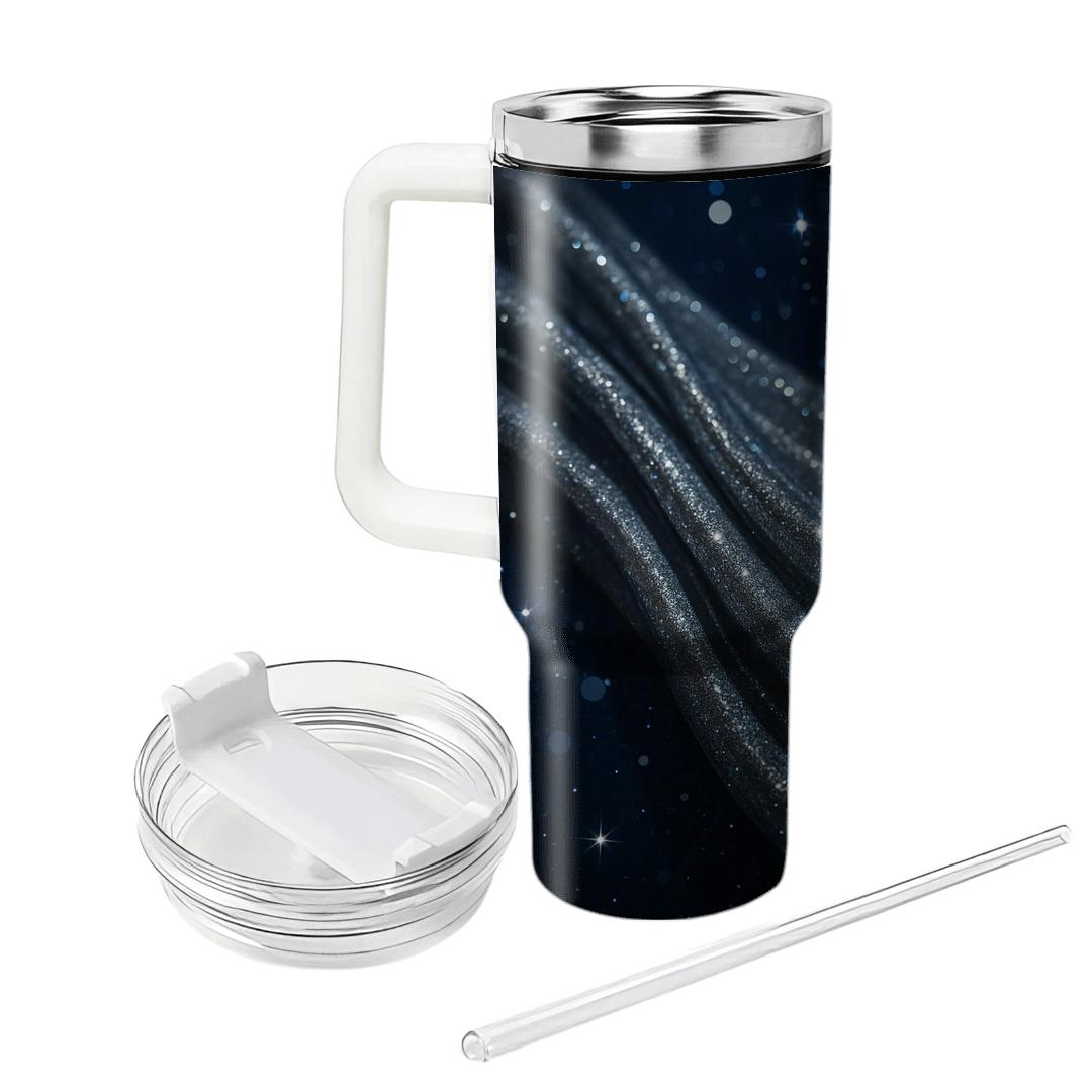 Silver Disco Nebula Drapes personalized tumblers
