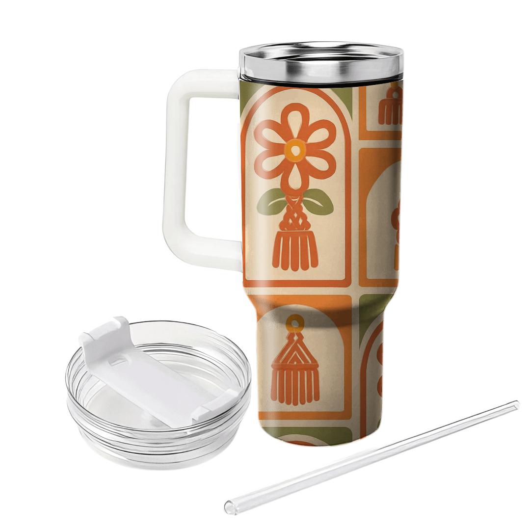 Sunroom Macrame Bloom Tiles tumblers for gifts