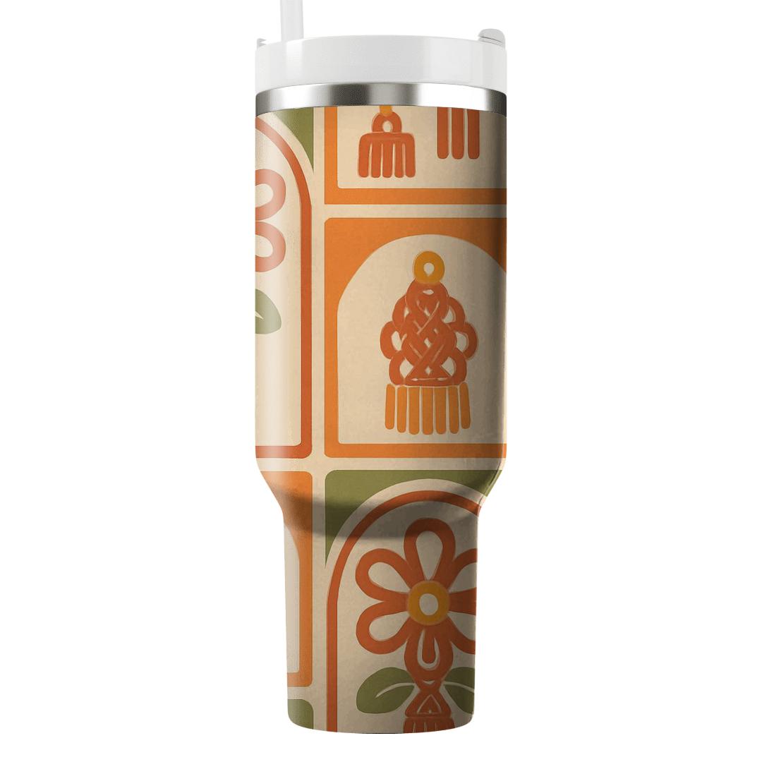Sunroom Macrame Bloom Tiles tumblers for gifts