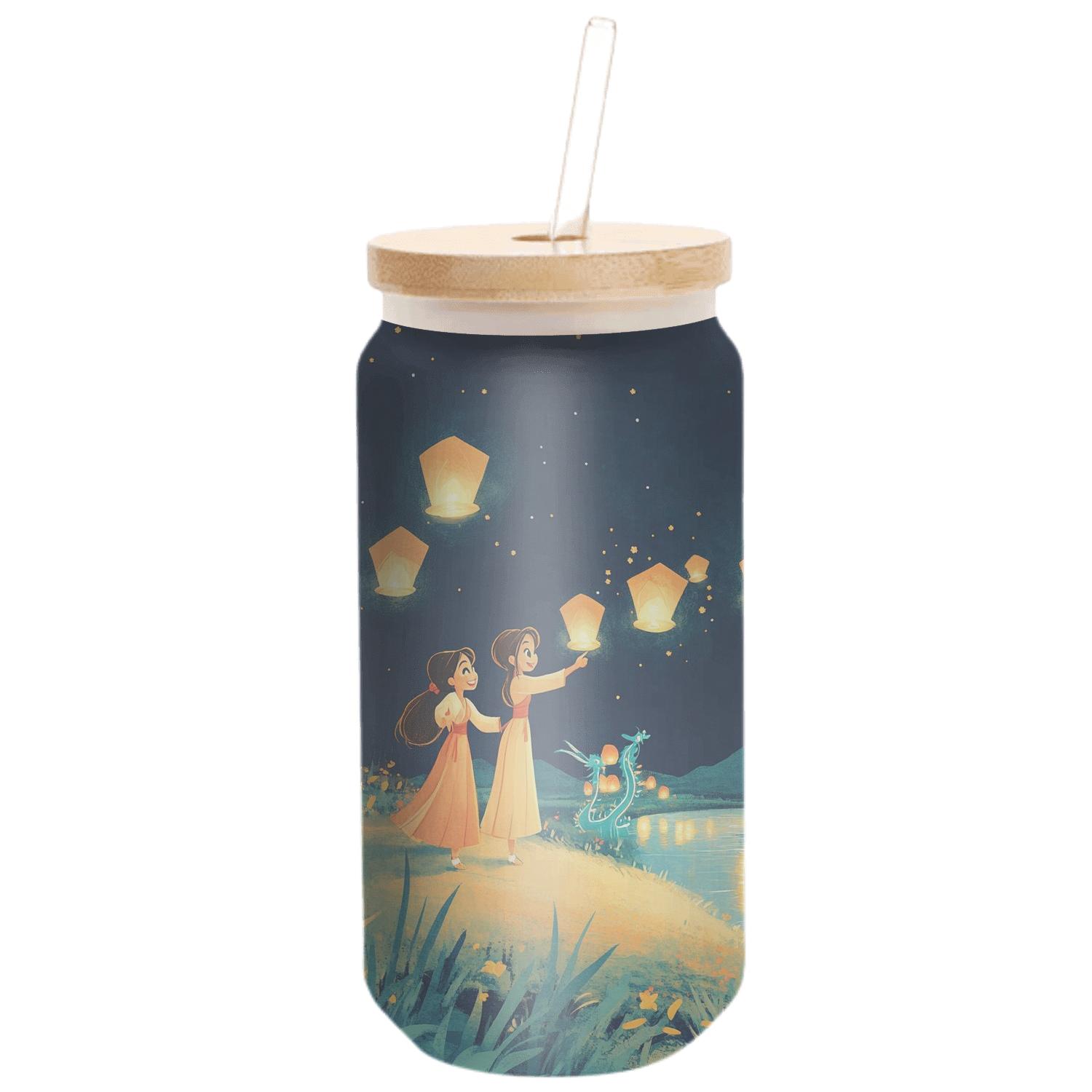 Mulan And Mushu Lantern Sky Parade premium crystal drinkware