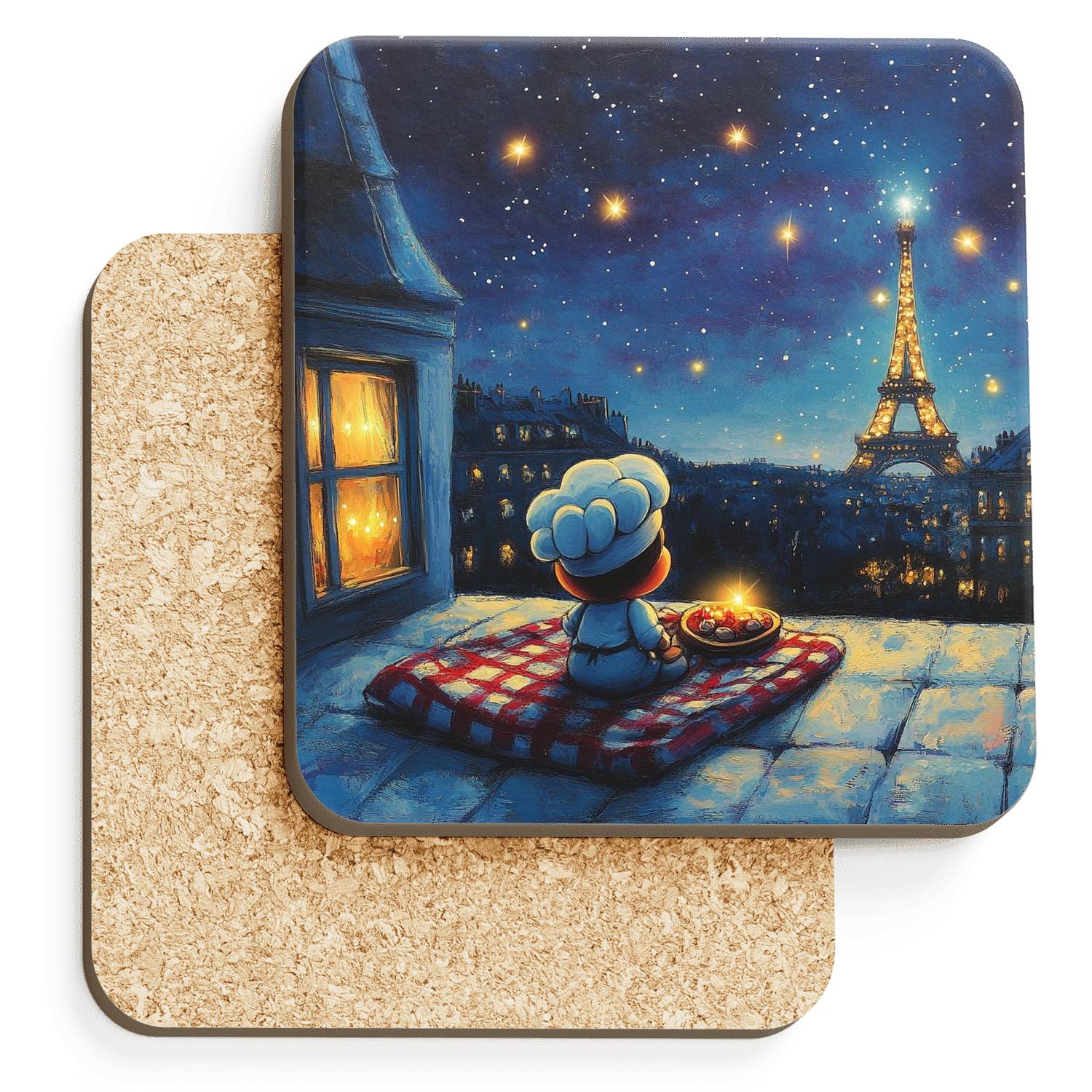 Remy In The Paris Rooftop Star Picnic elegant tabletop coasters