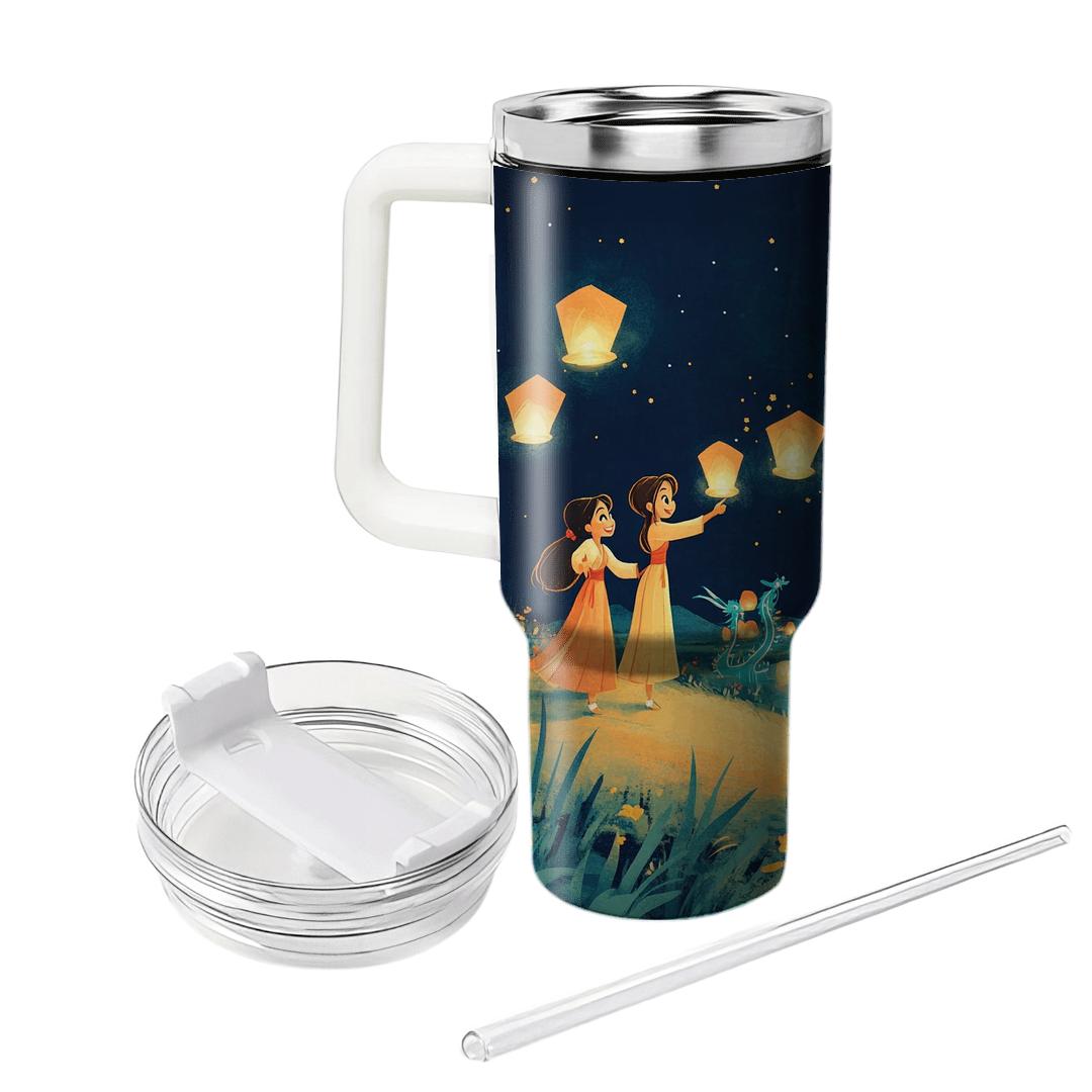 Mulan And Mushu Lantern Sky Parade tumblers for gifts