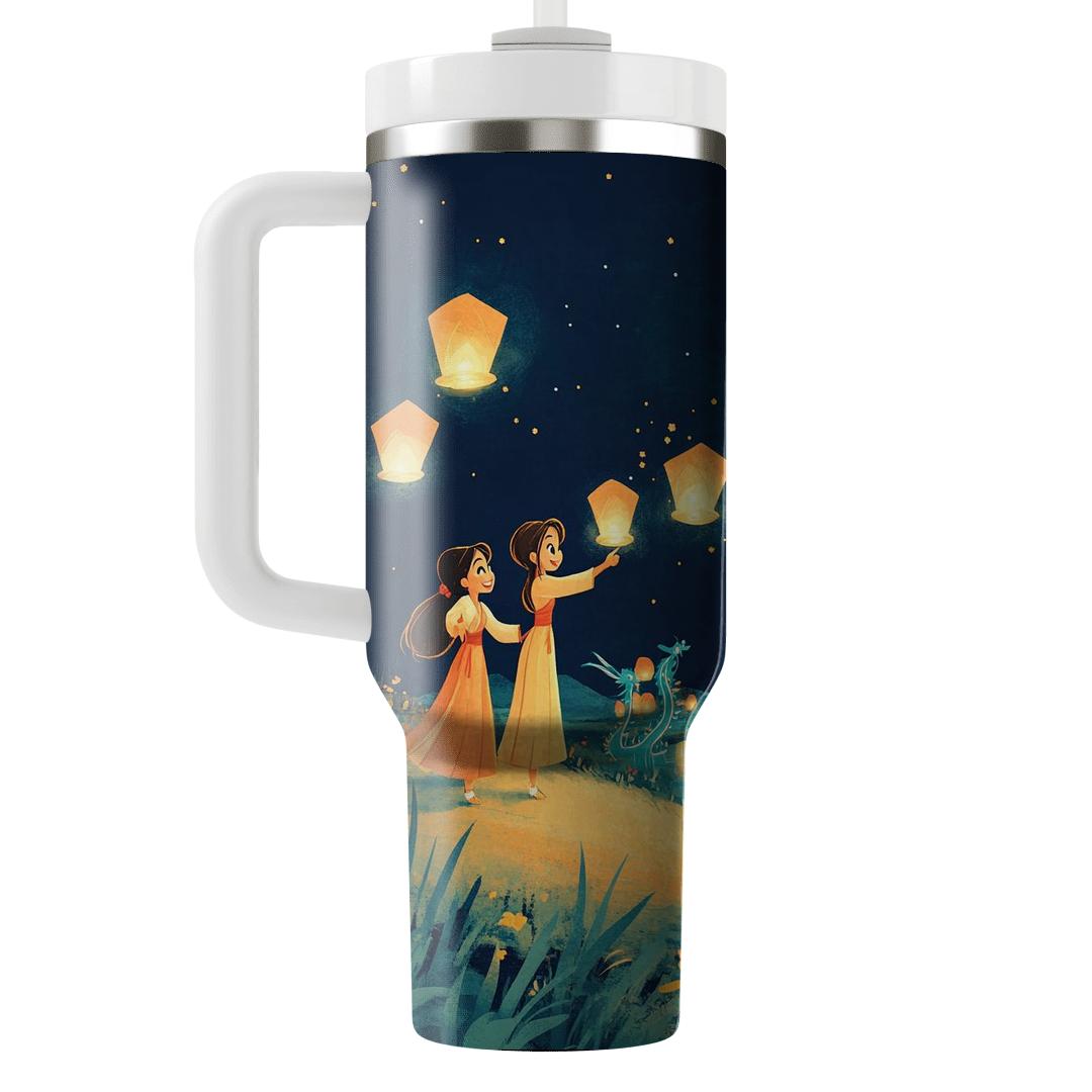 Mulan And Mushu Lantern Sky Parade tumblers for gifts