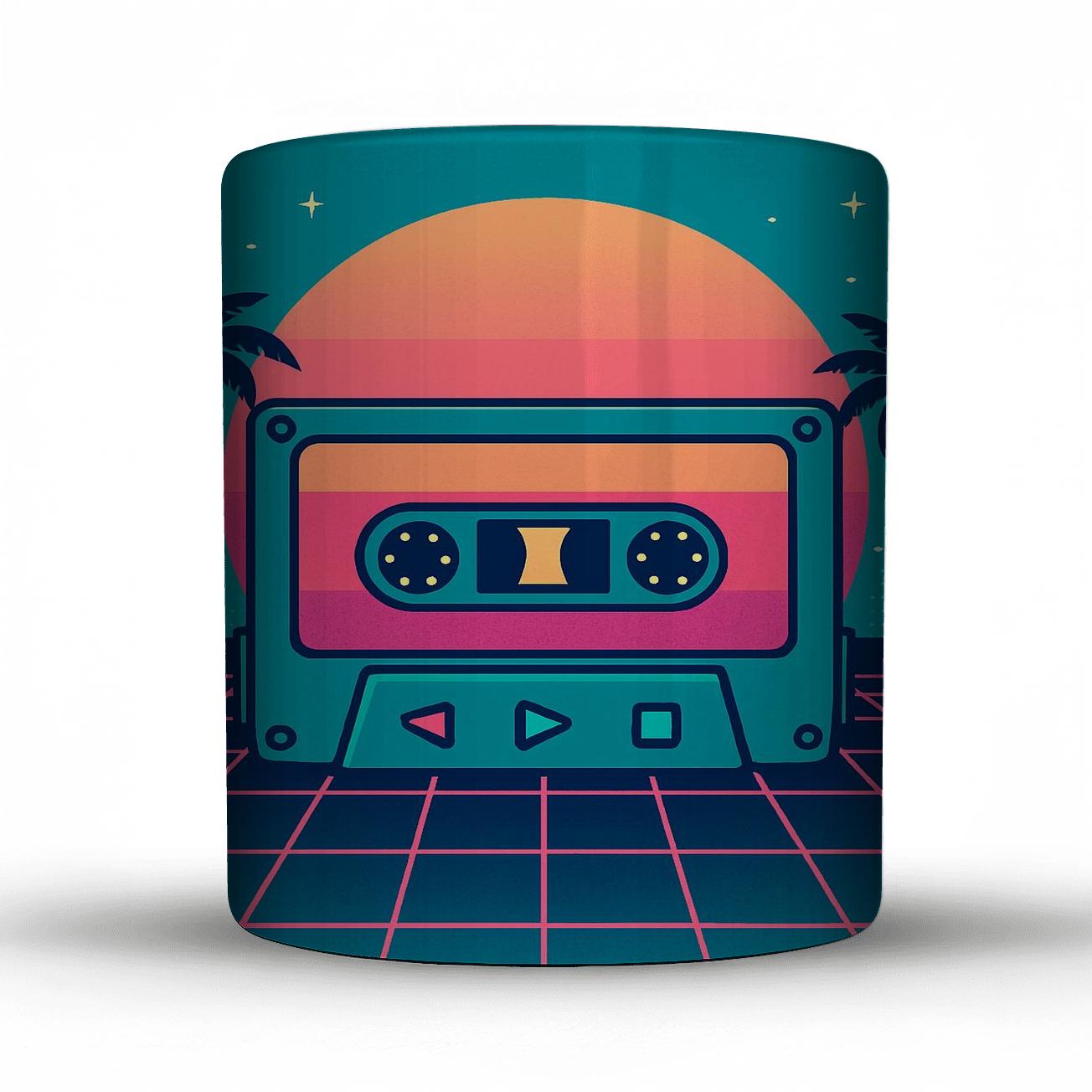 Cassette Rainbow Grid ceramic coffee mugs