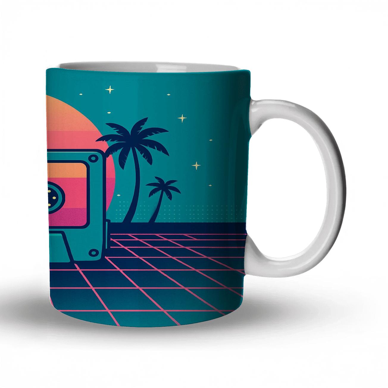 Cassette Rainbow Grid ceramic coffee mugs