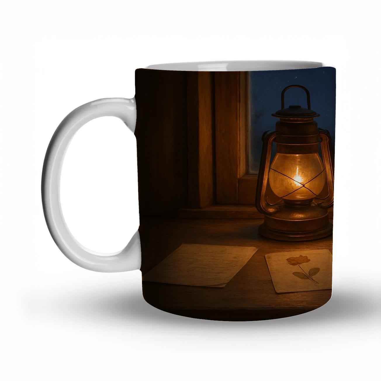 Lantern Window Across The Years ceramic coffee mugs