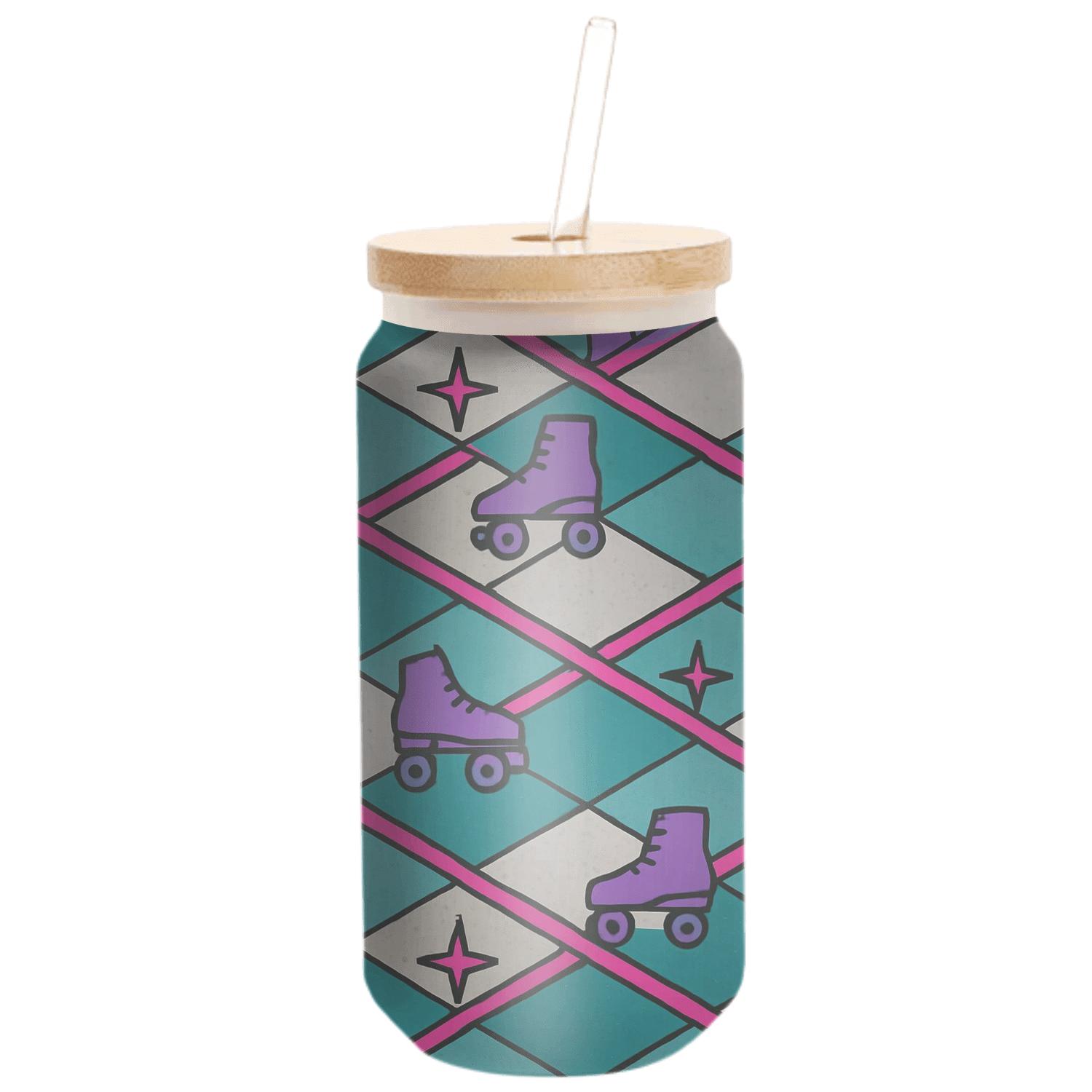 Roller Rink Tile Groove custom engraved glassware