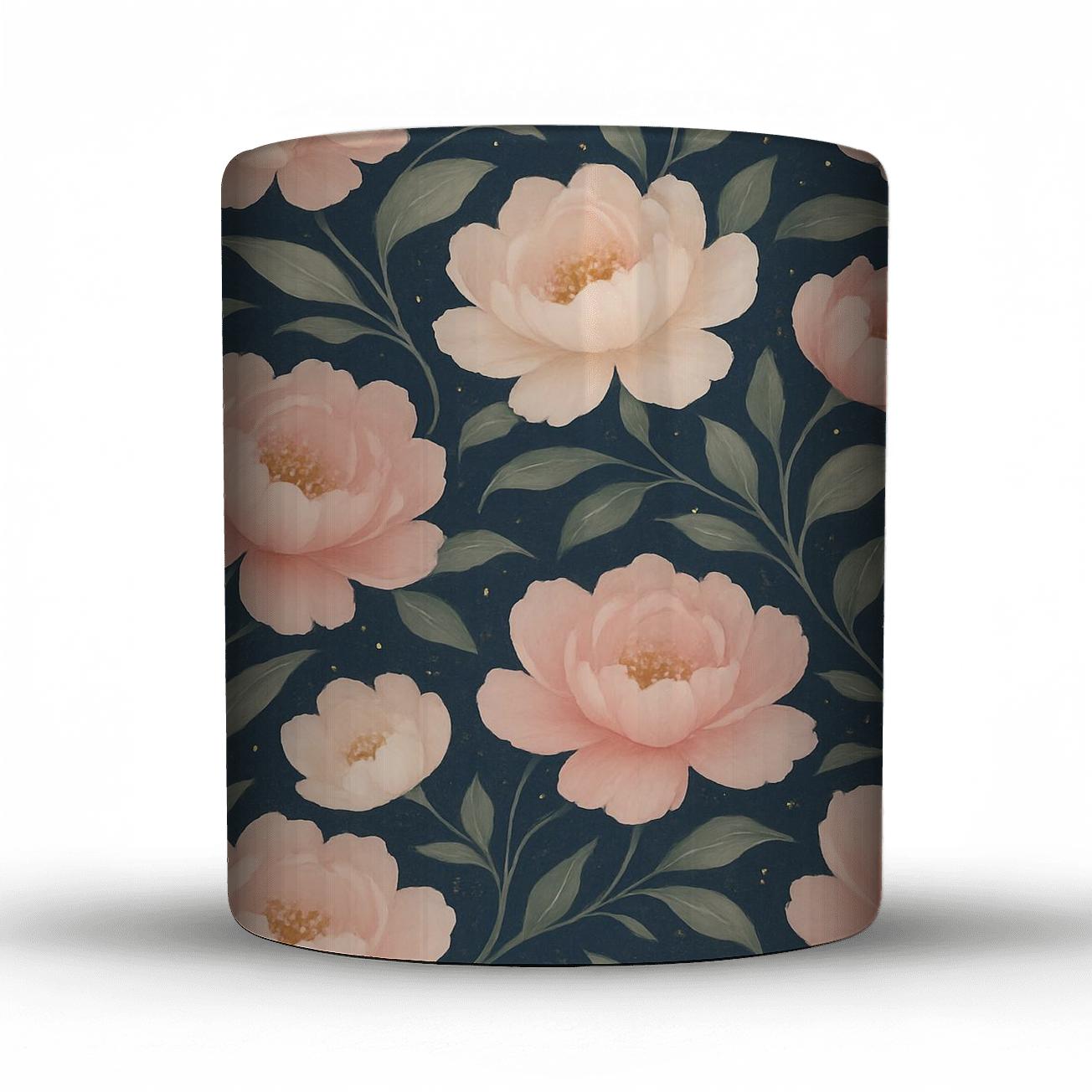 Midnight Peony Constellation custom printed mugs